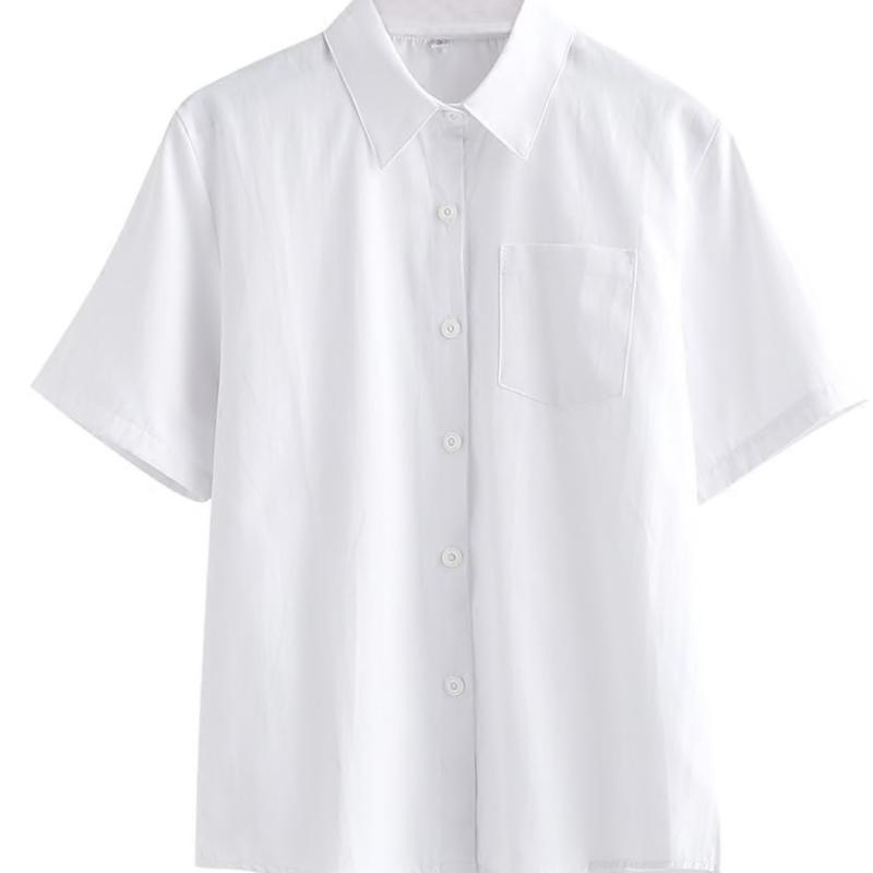 Camisa Blanca Unisex Con Cuello